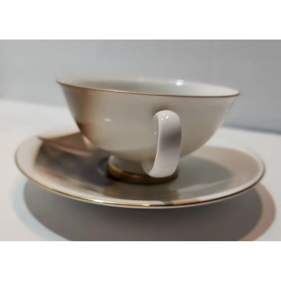 Vtg KRN Handpainted Teacups And Saucers Brown & White China (4) Extremely Rare - Picture 5 of 13